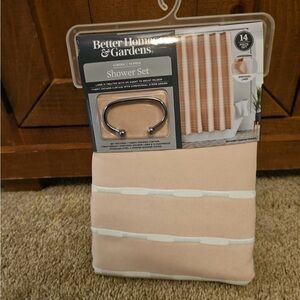 Better Homes And Gardens Aurora Shower Set in Peach and White